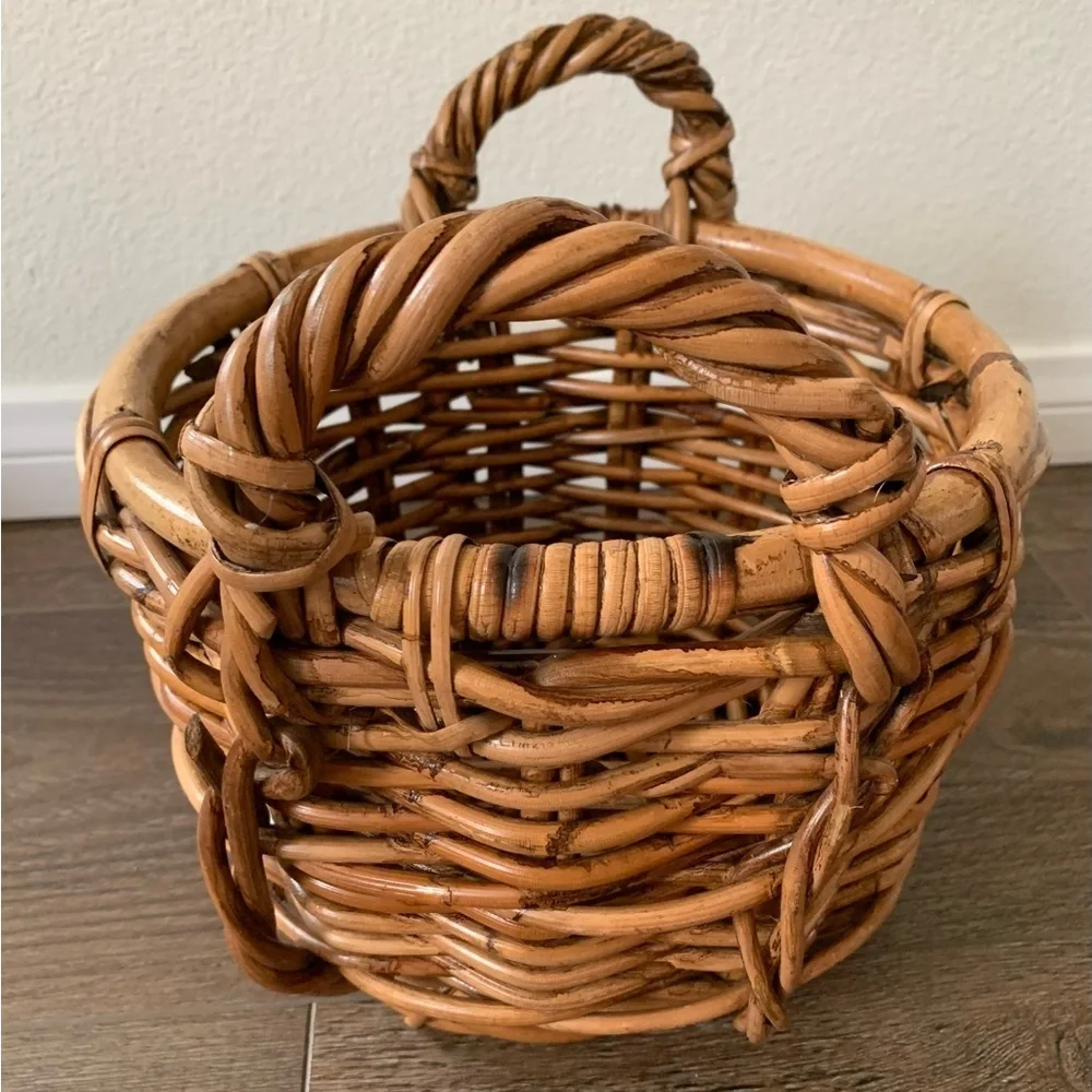 Handcrafted Brown Wicker Basket